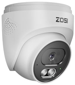 ZOSI 4K PoE CCTV Camera Outdoor Indoor for Home & Business Security, C220 | 8MP Add-On PoE IP Camera, Person/Face/Vehicle Detection, 2-Way Audio,100ft IR Night Vision, Only Work with Our PoE NVR System