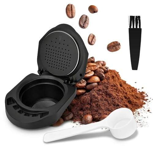 Capsule Adaptateur pour Dolce Gusto Reutilisable | Adaptateur De Conversion De Capsule De Café Avec Cuillère Et Brosse, pour Piccolo Xs/Genio S Plus/Genio S/Edg305/Edg260