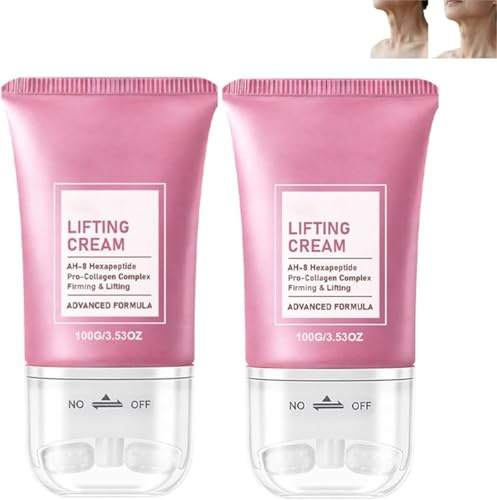 Peptid-Lifting-Creme mit Roller, Anti-Aging-Gesichts- und Halsstraffungscreme, Feuchtigkeitsspendend und glättend, mit intensiver Feuchtigkeitsversorgung und Feuchtigkeitsspeicherung, 100 g