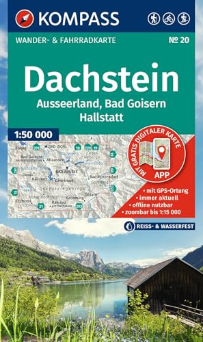 KOMPASS Wanderkarte 20 Dachstein, Ausseerland, Bad Goisern, Hallstatt 1:50.000: Wander- und Fahrradkarte in einem - inklusive Offline-Verwendung in ... Radwege. Skitouren. Langlaufen. Reiten.