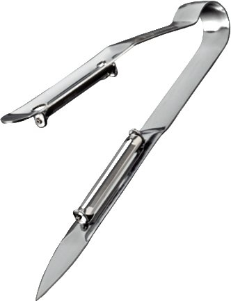 Monopol Spargel- und Gemüseschäler mit Doppelklinge silber Aluminium, Edelstahl spülmaschinengeeignet