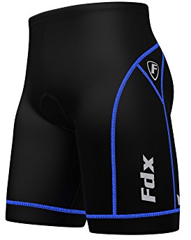 FDX Cycling Shorts Men's - Anti-Bac Foam Padding Bike Ridest Shorts - Breathable, Quick Dry Bicycle Tights, Hi-Viz Reflective Detailing Outdoor Half Pants - Anti-Slip Mountain Biking - Blue-XL