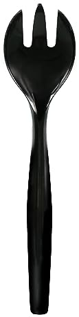 Party Essentials Disposable Heavy Duty Plastic Serving Utensils for Buffets Events Parties, 18-Count 10 Forks, Black