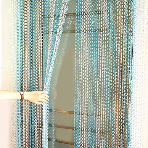Tenda a strisce decorative per porte e finestre, tenda per tende a catena in lega di alluminio inossidabile, decorazione protettiva Tende per porte e finestre sospese per blocchi di spazio Divide
