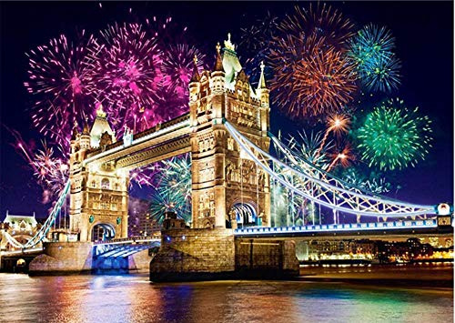 DIY 5D diamantmålning kit torn Bridge, London, Storbritannien måla efter siffror diamantmålning full strass broderi korsstygn bilder konsthantverk med målning tillbehör för hem väggdekor 40 x 50 cm