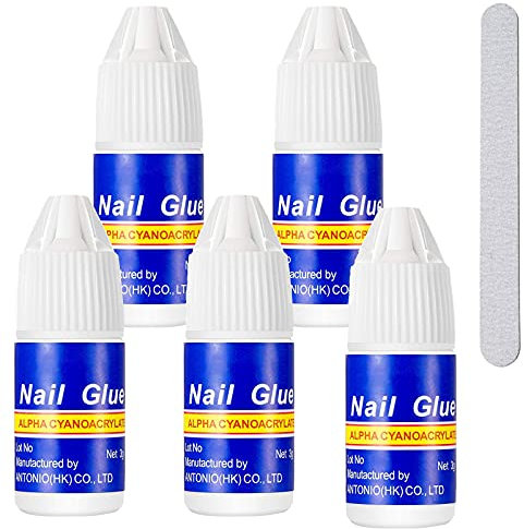5PCS Extra-Strong Nail Glue, Quick Dry Super Strong Nail Tip Adhesive Bond Glue DIY Nail Polish Adhesive Salon Professional Quality