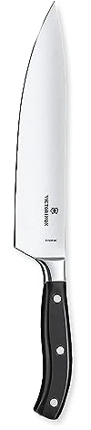 Victorinox Grand Maître Tranchiermesser, Geschmiedete Klinge, Extra Scharf, Rostfreier Stahl, in Geschenkbox Schwarz