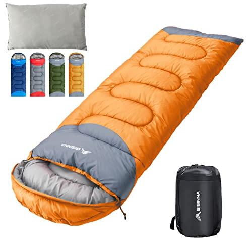 BISINNA Schlafsack 1.9kg 4 Jahreszeiten Wasserdichter Warmer Deckenschlafsack mit Kompressionssack für Erwachsene, Damen, Herren Outdoor Camping, Wandern, Rucksackreisen