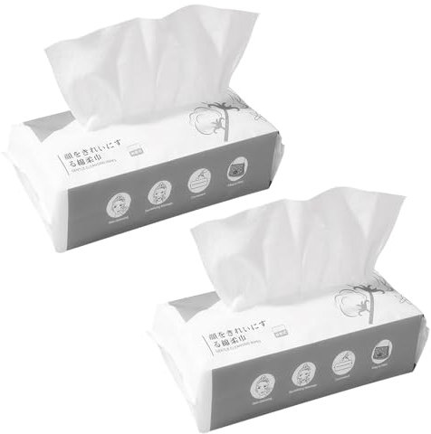 Salviette morbide per il viso, asciugamani per il viso in cotone asciutto, per pelli sensibili, salviette per la rimozione del trucco, perfette per l'uso asciutto o bagnato, 2 confezioni/160 pezzi