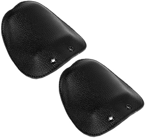 2Pcs Black Cowhide Metatarsal Guards for Safety Shoes, Welding Boot Covers for Toe Protection, Foot Guards for Sparks and Heat Resistance, Universal Size Shoe Covers for Industrial Workplaces