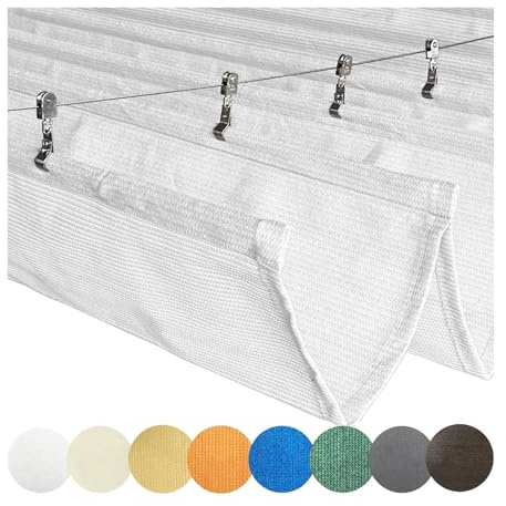 WECLMH Velas Retráctiles De Sombra De Sol De Onda, Costumbre Ventilación De Pérgola Cubierta Sombra Retráctil, Exterior Vela Sombra con Ondas Alambre Deslizante para Terraza Porche Patio