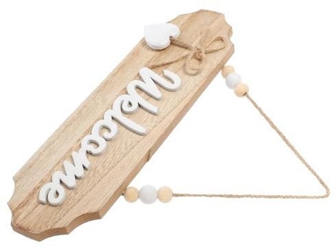 TOGEVAL Letrero De Bienvenida y Placa Colgante De Madera Puerta Principal, Tamaño Mediano, Color Tierra, Decoración Rústica Colgante Para Interior, Adecuado Para Hogares y Negocios