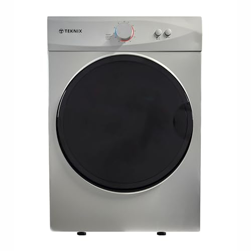 Teknix TKV3S Compact Freestanding 3kg Vented Mini Dryer - 3 Heating Functions - Anticrease Technology - Silver, H69.0 x W49.0 x D47.5 (cm)