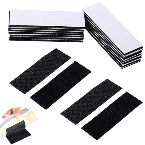 12 PCS Velcro Tape Self Adhesive, Velcro Strips, Hook and Loop Strip Tape, for Mounting, Hanging or Organizing Items(3 * 10cm Black)