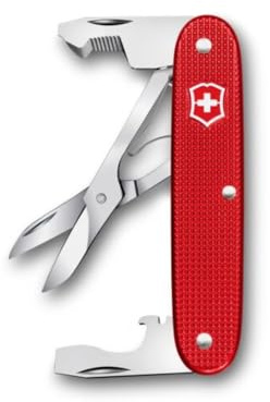 Victorinox Companion Slim Alox, Multiuso, Tascabile, 6 Funzioni, incl. Forbici, Strumento per apertura pacchi, Cacciavite, Swiss Made, Rosso