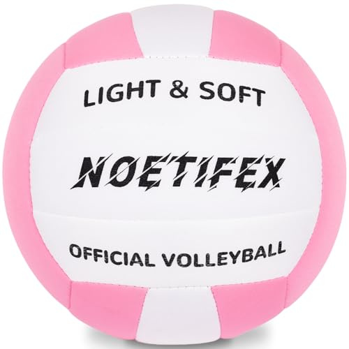 Noetifex Soft Indoor Volleyball, Ultra Soft Fabric Lightweight Volleyball for Safe & Quiet Practice, Ideal for Kids Youth Beginners Indoor Home Yard Training Games (Deflated)
