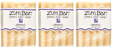 Indigo Wild Zum Goat's Milk Soap Bar - Bar Soap for Hands & Body Made with Essential Oils - 3 oz - Almond (3 Pack)
