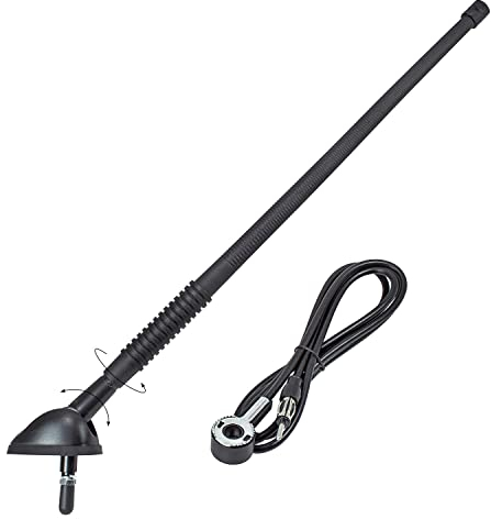 tomzz Audio 1000-002 Hochflexible Universal Gummi Antenne AM FM UKW ca. 1,4m Kabel DIN Antennenstecker kompatibel mit Alfa Romeo FIAT Lancia