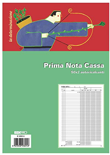 EDIPRO - E5369A - Block erste Note Gehäuse 50 x 2 selbstaufrollend (Eingänge - Ausgänge + 1 Konto) f.to 29,7 x 16