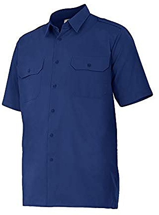 Velilla 532; Camisa manga corta con galoneras; color Azul Marino; Talla 3XL