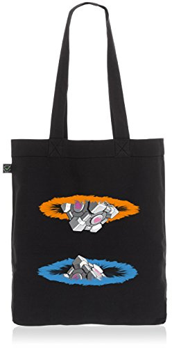style3 Companion Cube Biobaumwolle Beutel Jutebeutel Tasche Tote Bag, Farbe:Schwarz