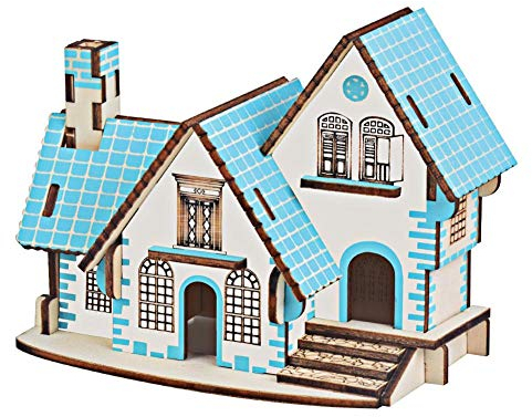 Puzzle 3D En Bois Villa Maison Bâtiment Modèle Maison de Poupée de Collection d'Enfant Puzzle Artisanat DIY Jouets Éducatifs Cadeau d'Anniversaire