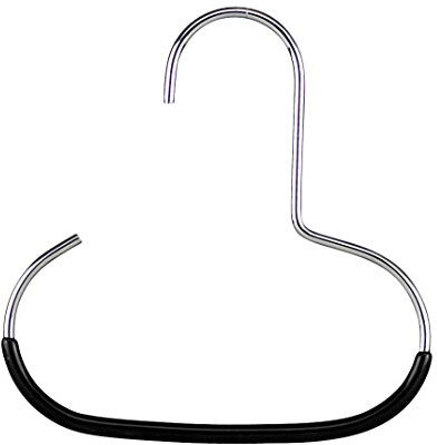 MAWA 1 pièce, Cintre d'accessoires Peu encombrant, Pratique pour Les Foulards, Colliers, Ceintures et Chaussures, revêtement antidérapant, 15 cm, Noir