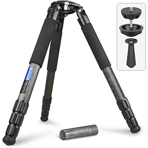ARTCISE Carbon Fiber Camera Tripod, 40mm Leg Tube, 63 inch max height, 88lb/40kg Load, Compatible with Ball Head & Fluid Head, Ultra Stable, 4-Section Legs, 2.72kg, Black/Grey