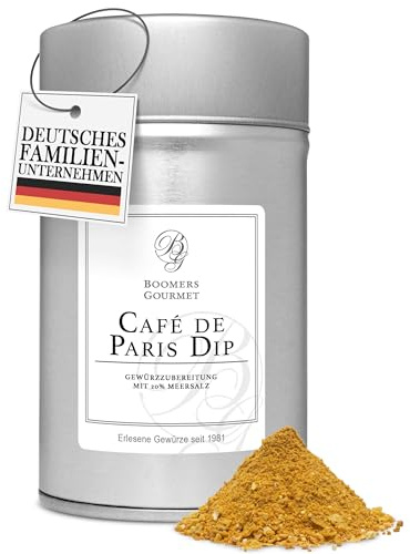 Boomers Gourmet - Café de Paris Dip Gewürzmischung I Würzige Mischung für Dips, Saucen & Marinaden – Ideal für Kräuterbutter, Brot & Fleischgerichte - Gewürzdose - 150 g