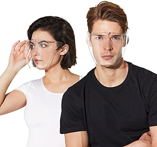 Blocc Face Shield – Clear Plastic Safety Face Shield Protection Full Visor for Glasses Wearers, Anti-Fog & Scratch, Reusable, Comfortable, Durable, Goggles for Adult (Large)