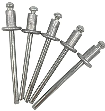 Lot de 100 rivets aveugles 4,0 x 6 mm, tête bombée type ouverte, DIN 7337, rivets en aluminium et mandrin en acier, rivets pop (100, 4,0 x 6 mm)