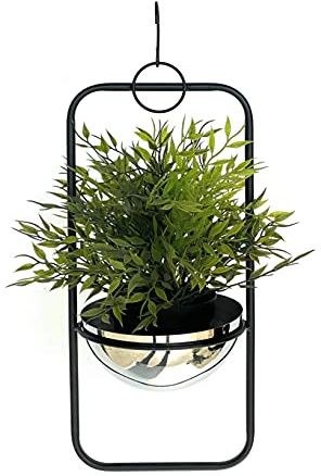 DanDiBo Blomampel metall vägg hängväxter 45 cm 96083 S med kruka silver växthängare blomma hängare kruka hängare blommor blomkruka hängare hängare hängkruka