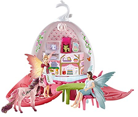 SCHLEICH BAYALA 42526 Elfencafé-Blüte - 21-Teiliges Magisches Fee und Einhorn Spielset mit Puppenhaus und Zubehör, Magisches Figuren Einhorn Spielzeug von 5-12 Jahre