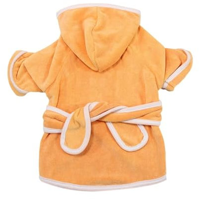 BT Bear Weicher Mikrofaser-Bademantel für Hunde, super saugfähig, schnell trocknend, für Katzen, Welpen, kleine Hunde (S, Orange)