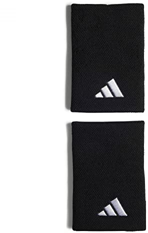 adidas Unisex Tennis Wristband Large, Black/Black/White, M