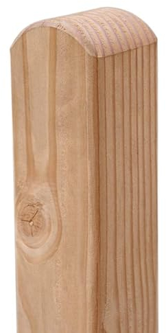 Pali per recinzione in legno di larice, 9 x 9 x 190 cm, testa arrotondata