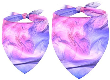 Hundehalstuch, 2 Stück, Pink / Blau, flüssig, Kunst, Mädchen, Jungen, Haustier-Lätzchen, Hundeschal, Halstuch, waschbar, Bandanas, Zubehör für kleine, mittelgroße und große Hunde, Welpen, Katzen,