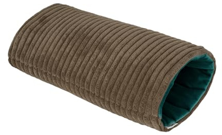 beties HYggelig No.2 Samt Block Cord Handmuff ca. 22x30 cm Trendiger weicher Handwärmer (umbrabraun-Petrol)