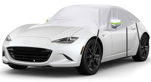 Autoabdeckung Wasserdicht Ersatz für Mazda MX-5 Miata MK4 ND 2015-2025, Sonnenfest Hälfte Autoabdeckung, Halbgarage UV Beständige Halbe Auto Abdeckplane Staubdicht Schneefest Outdoor Indoor