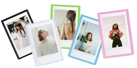 2x3 Small Magnetic Photo Frame,Personalised Mini Magnetic Picture Frames Refrigerator for Fujifilm Instax Mini 12 11 99 90 40 9 8 7 EVO 3 Inch Films, for 5.4cm*8.6cm Pictures (5Color-5Pack)