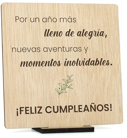 CONTRAXT Tarjeta felicitacion cumpleaños original. Idea regalos originales para mujer hombre cumpleaños Tarjeta de Madera cumple mujer hombre joven amiga