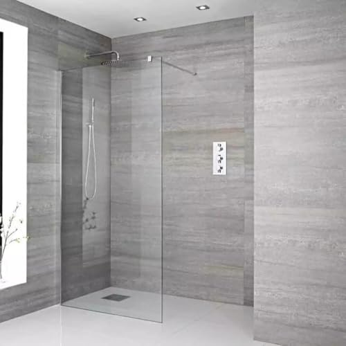 PARETE DOCCIA PORTA FISSA WALK IN VETRO 8MM 80X190 CM OPACO oppure TRASPARENTE (TRASPARENTE)