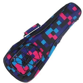 FUNOMOCYA Gepolsterte Ukulelen Tragetasche aus Baumwolle Rucksack mit Doppel Schultergurten 10mm Polsterung Fronttasche für Damen und Herren