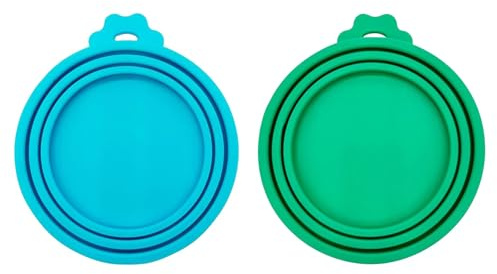 QINCAWIN 2 Pcs Universal Silicone Lids Food Covers, Pet Food Can Cover Can Lids For Tins, Dog Cat Food Can Covers Can Covers, 1 Fit 3 Standard Size