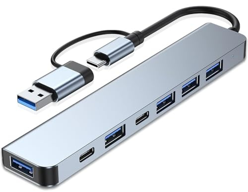 Hub USB C 7 en 1 con puertos USB 3.0, USB 2.0 para MacBook Pro Air y más dispositivos