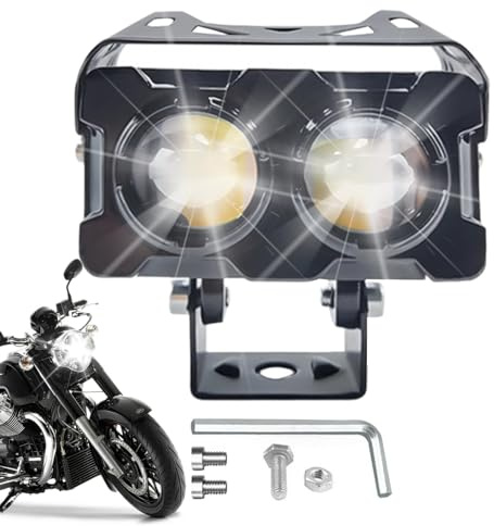 dmqdu Proiettore LED per moto, luce LED ausiliaria per moto - Proiettore moto super luminoso, luce di guida impermeabile | Accessori ausiliari per moto fuoristrada fendinebbia
