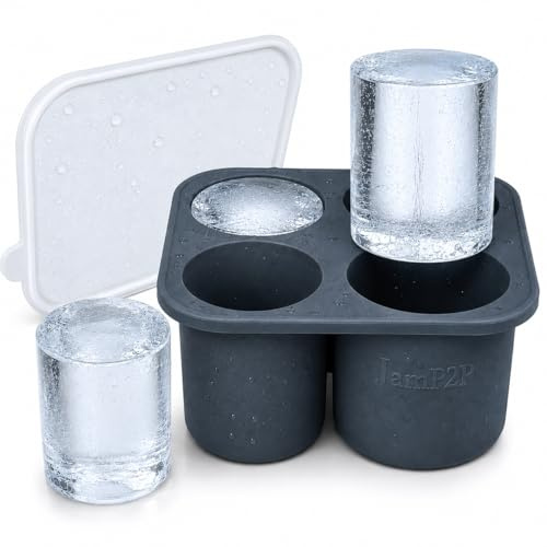 Large 2+ inch cylinder Ice Cubes for Tumblers, Stanley cup accessories, Silicone ice cube tray, makes solid slow melt cubes for cocktails, travel and sport water bottles, Whiskey, popsicles molds