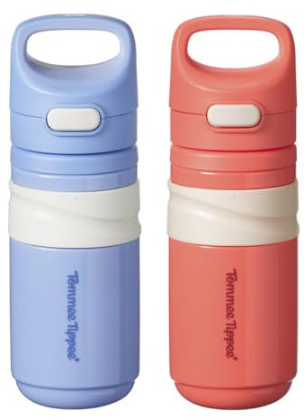 Tommee Tippee Insulated Flip Top Sporty Spill-Proof Toddler Water Bottle for 18 Months+, 11oz, Push-to-Open Lid Helps Keep Spout Clean, Pack of 2, Blue and Red