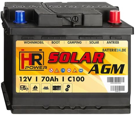 HR Solar Versorgerbatterie 12V 70Ah Deep-Cycle AGM