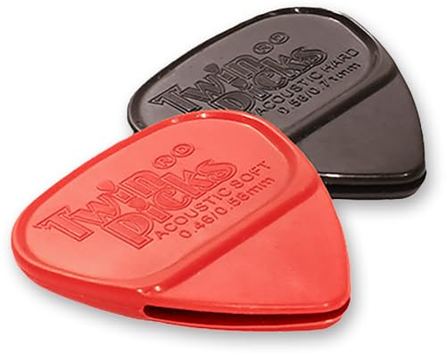 Púa doble Twin Picks – Pack acústico mixto – Suave + Duro – Sonido original